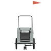 Pet Bike Trailer Gray Oxford Fabric and Iron