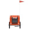 Pet Bike Trailer Orange Oxford Fabric and Iron