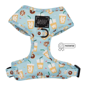 Adjustable Harness (Color: Sweets & Pawfee, size: Xlarge)