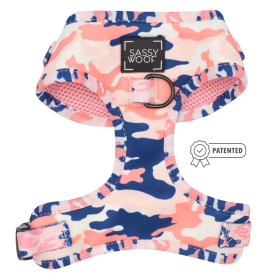 Adjustable Harness (Color: Pink Camopaws, size: Xsmall)