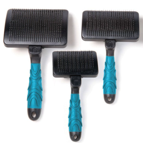 MGT Self-cleaning slicker brush (Color: Blue, size: small)