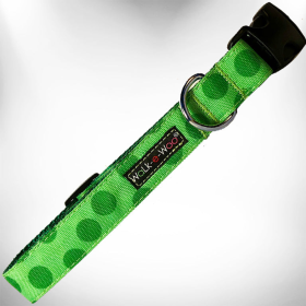 Polka Dot Dog - Monotone Collars (Color: Green, size: XS 5/8" width fits 8-12" neck)
